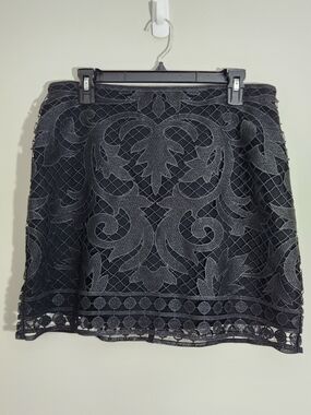 Express Black Mini Skirt Lace Overlay Indie Sleaze Gothic Fairy Faerie Renfaire